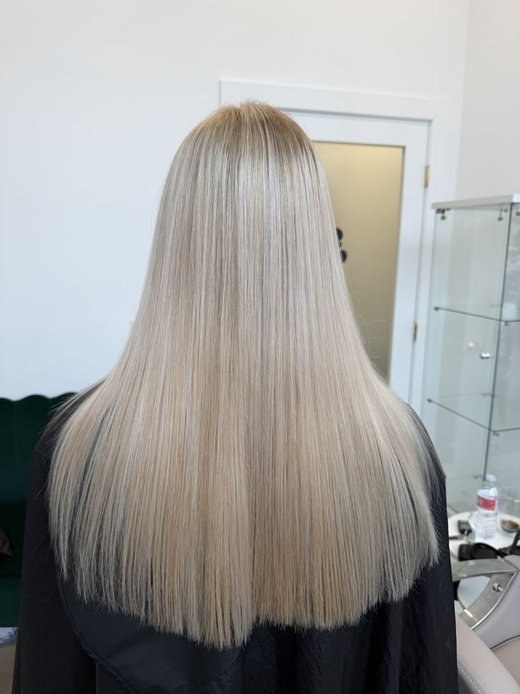 All-over blonde color